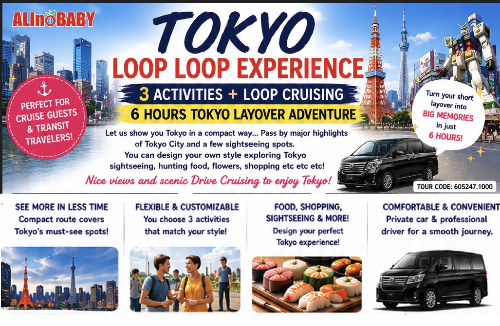 Tokyo Transit/Layover : Tokyo Loop Loop Experience (6hours) "ALInoBABY" (605247.1000)